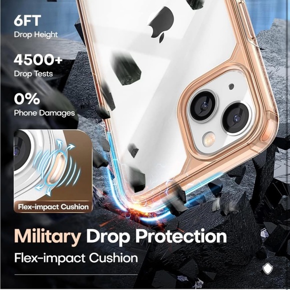 TAURI 5 in 1 for iPhone 13 Case Rose Gold, [Military-Grade Drop Protection] - Picture 3 of 12